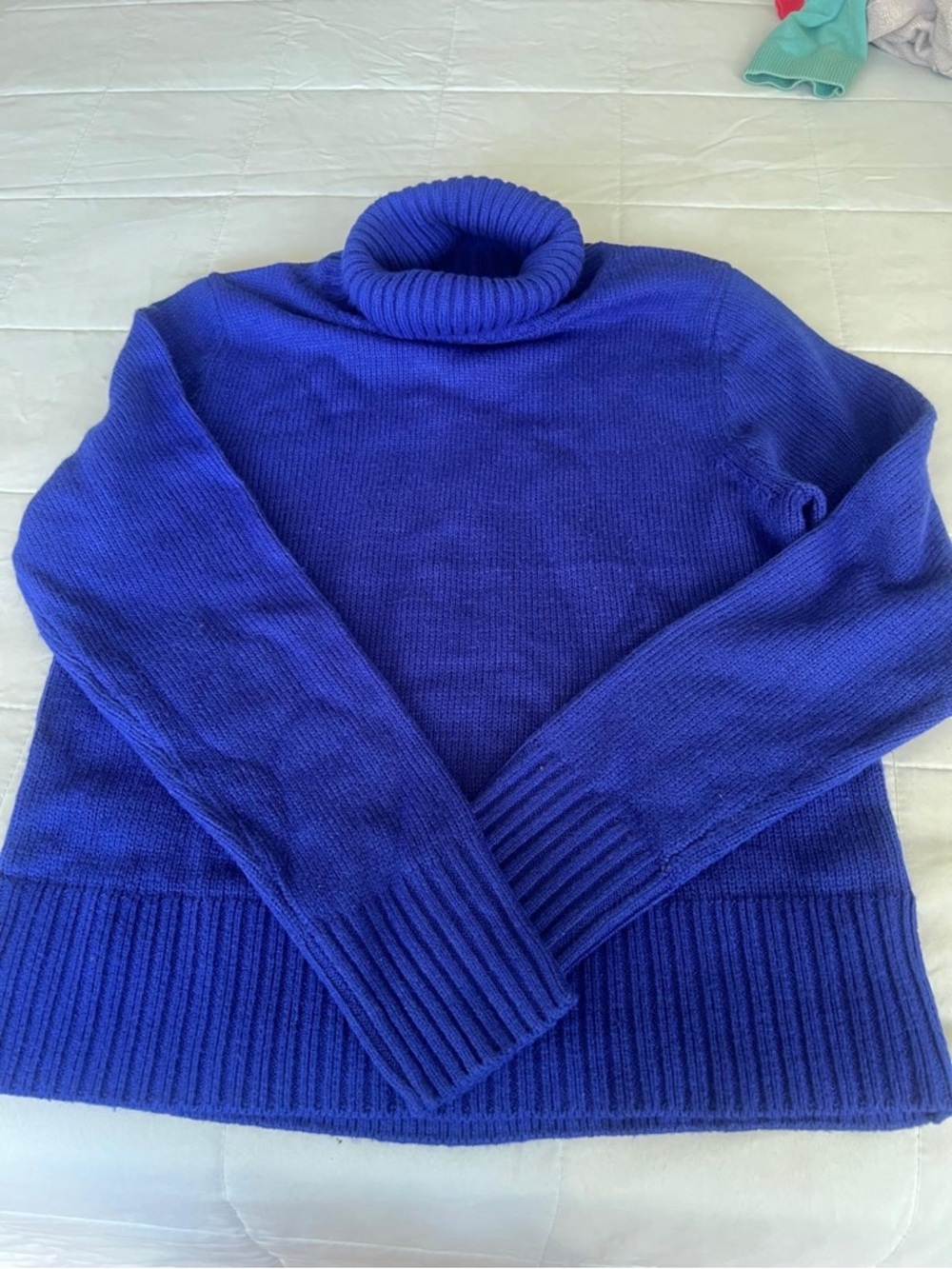 Zara Women Blue Ribbed Sweater large